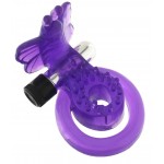 Эрекционное кольцо с вибрацией COCK BALL RING BUTTERFLY JELLY VIBE