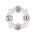 Эрекционное кольцо с 4 бусинами MENZSTUFF STUD RING CLEAR