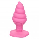 Розовая анальная пробка в виде мороженого Yum Bum Ice Cream Cone Butt Plug - 9,5 см.