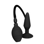 Чёрная анальная пробка с функцией расширения Small Inflatable Plug - 12,5 см.