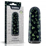 Мини-вибратор Rechargeable Glow-in-the-dark Heart Massager - 8,5 см.