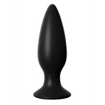 Чёрная большая анальная вибропробка Large Rechargeable Anal Plug - 13,5 см.