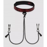 Ошейник с зажимами для сосков Reversible Collar Nipple Clamps