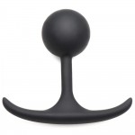 Черная анальная пробка с утяжелением Premium Silicone 3.3  Weighted Round Plug - 8,4 см.