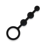 Черные силиконовые анальные бусы Silicone Anal Beads - 14 см.