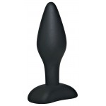 Чёрный анальный стимулятор Silicone Butt Plug Small - 9 см.